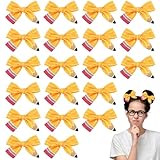 Jaciya 20 Pcs Bow Hair Clips Pencil Hair Clips Teacher Appreciation Gifts Back to School Supplies Cute Clip for Women