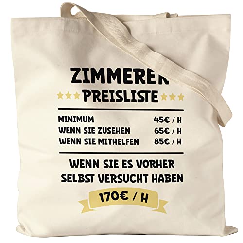 Hey!Print Zimmerer Preisliste Stoffbeutel Jutebeutel Canvas Fenster Türen Treppen Dachstühle Holzhäuser Sage Hammer Arbeit Beruf Job Hey!Print Zimmerer Preisliste Stoffbeutel Jutebeutel Canvas Fenster Türen Treppen Dachstühle Holzhäuser Sage Hammer Arbeit Beruf Job