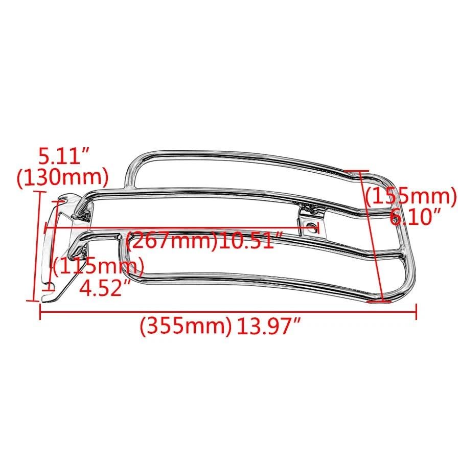 Porte-bagages arrière moto chromé pour Road King et Electra Glide 1998-2006 - 7