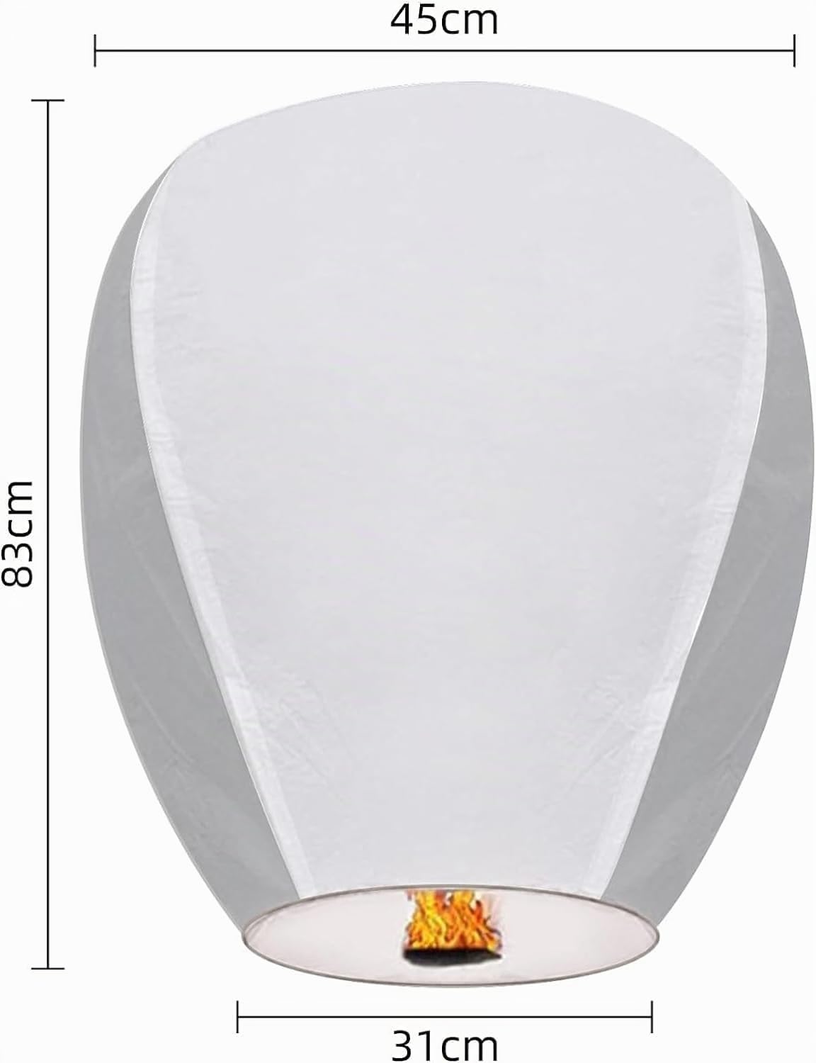 Lot de 20 grandes lanternes chinoises blanches en papier pour mariage, anniversaire, commémoration, Noël (blanc)