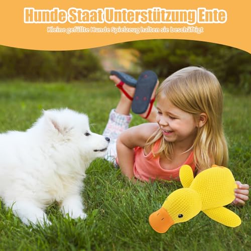 Anti Stress Ente Für Hunde, Hundespielzeug Unzerstörbar, Unzerstörbares Hundespielzeug, Kuscheltier Für Hunde, Enge Kuscheltier, 25×22 cm, Gelb