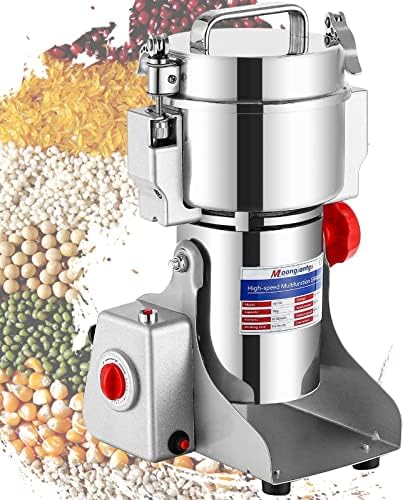 Moongiantgo 700g Grain Mill Grinder Commercial Spice Grinder 2500W Stainless Steel Electric Pulverizer Dry Grinder Grinding Machine (700g Swing, 110V)