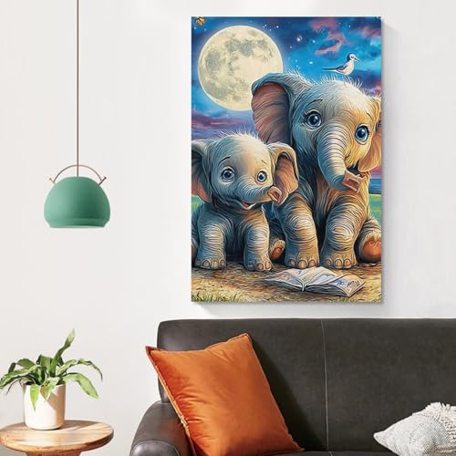 Impression sur toile éléphant bridge premium 60x90cm art