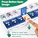 Shintop Weekly Pill Organizer 2 Times a Day, Easy Fill Am Pm Pill Box 7 Day Push Button Medicine Holder Daily for Vitamins Supplements(Blue & White)