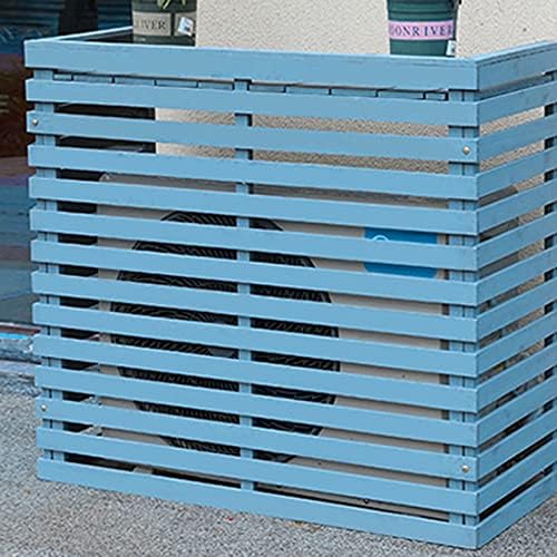 Air conditioner fence， steam radiator covers， protective cover for air conditioner， outdoor wooden air conditioner， mesh air conditioner cover， Suitable for outdoor air conditioner ( Color : Haze Blue