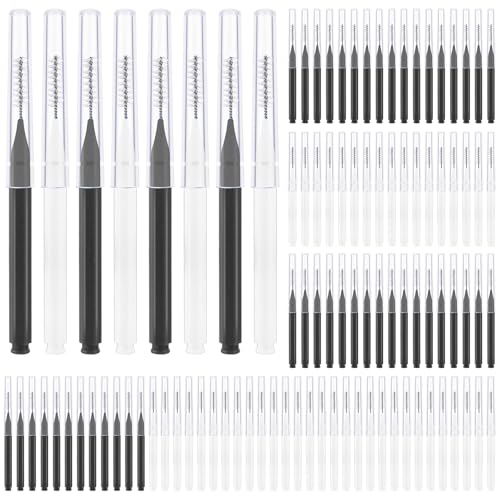 Image of 100 Pcs Interdental Brushes, Braces Flossers for Cleaner | Braces Brush Soft Dental Brushes Toothpicks Dental Floss Picks Dental for Braces Oral Cleaning(Black, White)
