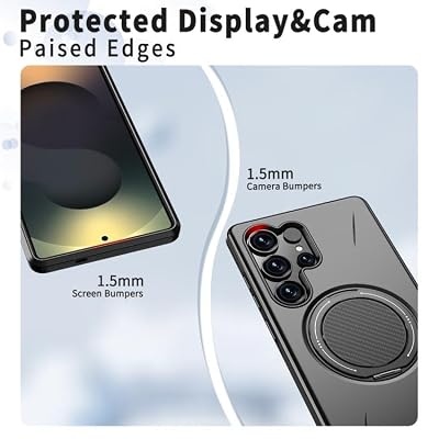 Rongep Samsung Galaxy S26 Ultra için Kılıf Mag-Forge 360° Döndürülebilir Yüzük Stantlı [MagSafe ile Uyumlu] S26 Ultra Koruyucu Hibrit Tasarım Güçlü Manyetikli Samsung S26 Ultra Kılıf (Siyah)