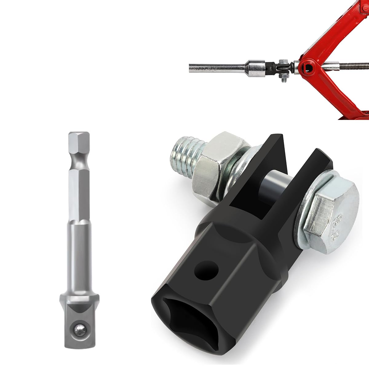 Serplex® Car Jack Adapter, 1/2 Inch Car Scissor Jack Adapter, Drill Adapter Replacement for Ring Or Double Hole Scissor Jacks