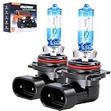 littlelucky 9012/HIR2 Halogen Bulbs, 3800k Warm White Light, 300% Brighter, High Performance 12V/55w Halogen Light for High/Low Beam Replacement Bulb, 1200H Lifespan, Plug&Play 2 Pack