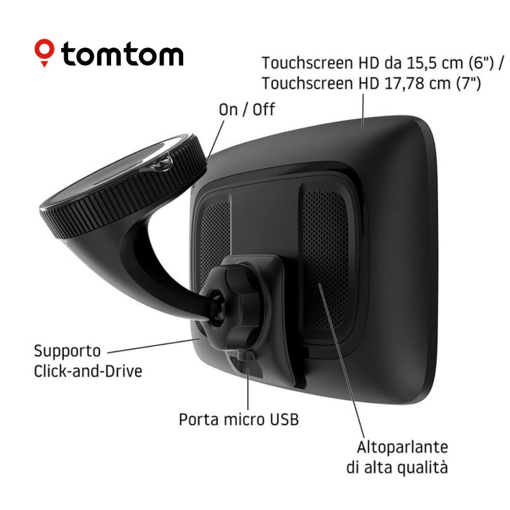 TomTom GO Expert Navigatore Satellitare per Camion, Autobus, Furgone, Schermo HD 7", PDI, TomTom Traffic, Mappe del Mondo, Avvisi di Restrizioni in Tempo Reale, Aggiornamenti Rapidi Tramite WiFi