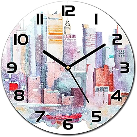 Reloj de Pared Coloray ⌀ 30 cm Manos Negras Vidrio Silenciosa Moderno Decorativo Cover