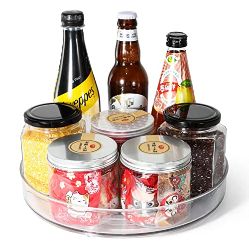 Lazy Susan Condiments Organizer, Spice Rack Storage Turntable For Cabinet,Fridge,Countertop,Pantry,Bathroom,11 Inch Round, Clear #TOP2