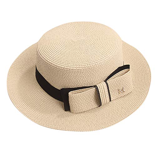 Sunnywill Deals! Ladies Women's Summer England Top Hat Sun Visor Sun Beach Hat Beige