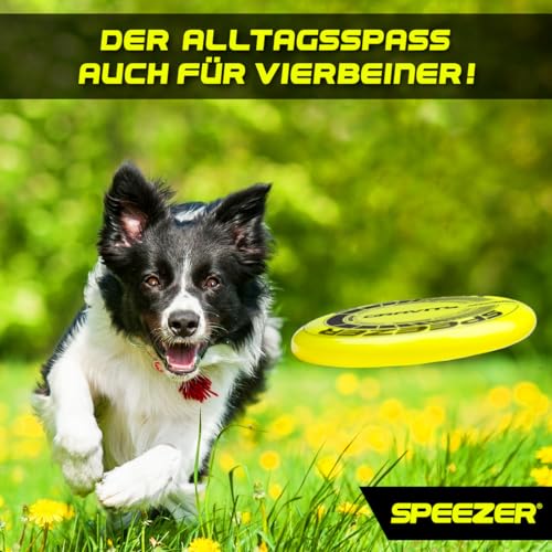 SPEEZER® Gravity Frisbee 175g - die neon gelbe Profi Wurfscheibe ist das Outdoor Fun-Sport Spiel - Frisbee-Scheibe für Kinder Erwachsene - Ultimate Flying Disc Strandspielzeug Frisbee-Ring Wurfring