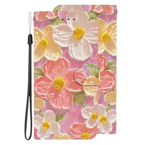 Coque pour Samsung Galaxy A03 Core PU Cuir à Rabat Housse Étui Antichoc Portefeuille Etui Flip Folio Case Cover vec Motif floral effet pétales d'huile...