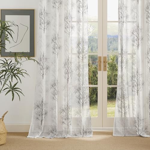 PONY DANCE Tende Camera da Letto Moderne Tende Grigie Motivo