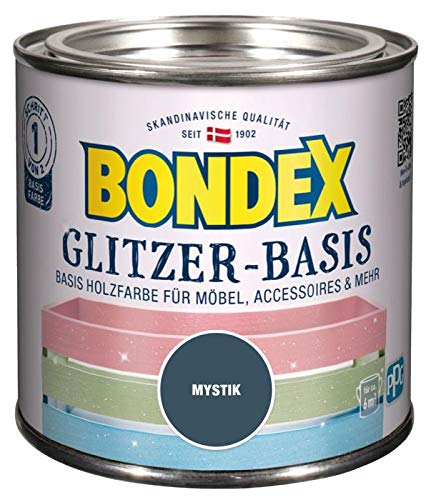 Bondex 424682 Glitzer-Basis mystik 0,5 L - Farbe Mit Glitzer Für 6m² - Glitzerfarbe schützt Holz und schafft Glitzernde Blickfänge
