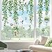decalmile Spring Hanging Vine Double Sided Window Clings Green Leaves Plants Window Decals Anti-Collision Glass Window Doors Window Stickers