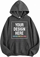 Vista 6 de Maydear Sudadera con capucha personalizada para hombres y mujeres – Sudadera unisex personalizada con foto, logotipo o texto, Negro, Tamaño único