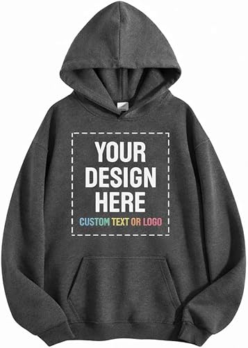 Miniatura 6 de Maydear Sudadera con capucha personalizada para hombres y mujeres – Sudadera unisex personalizada con foto, logotipo o texto, Negro, Tamaño único