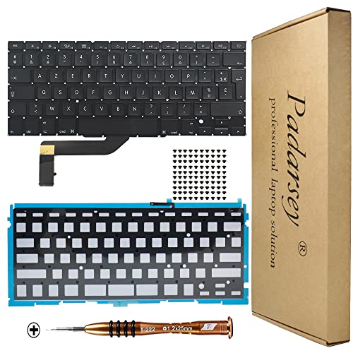 Clavier de remplacement français rétroéclairé A1398 avec tournevis pour MacBook Pro Retina 15