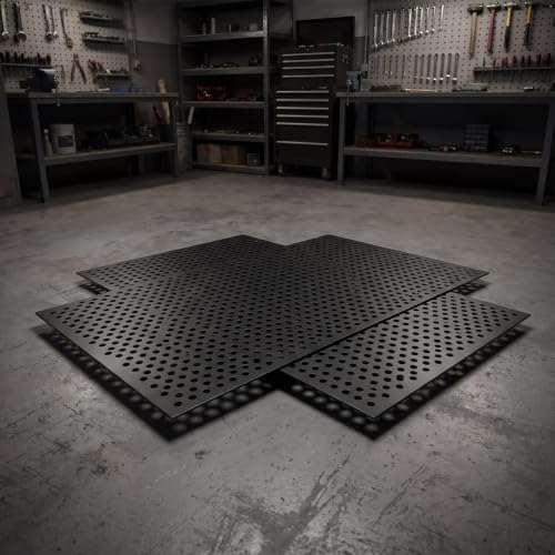 Image of DoubleFill 2 Pack 2' x 4' Plastic Perforated Tiles with 1 /2 inch Holes 24 inch x 48 inch Black Drop Ceiling Tiles Plastic Ceiling Grid Covers