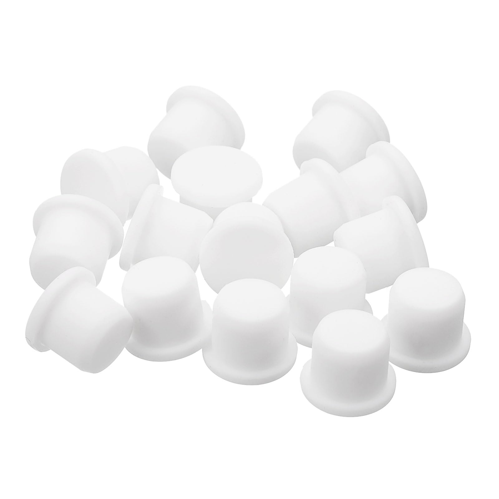 uxcell 16 Pieces White Rubber Stopper, 12.5mm Plug Holes for 12-12.3mm/0.47-0.48" Hole