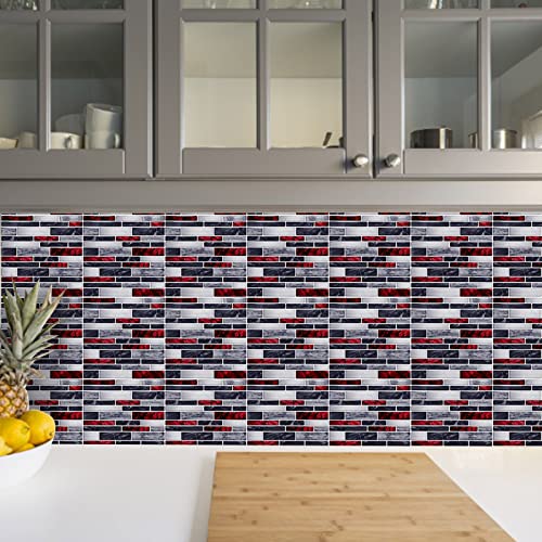 Tunkence 10 Sheets Mosaic Art Tiles Stick On Backsplash For Kitchen And Bathroom Self Adhesive 3D Wall Tile For Kitchen Backsplash And Bathroom #TOP4