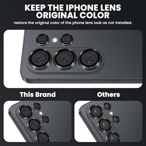 Image of FIRST MART Black Camera Ring Guard Protector for Samsung Galaxy S26 Ultra | Tempered Glass with Metal Alloy Rings, HD Clear, Scratch Resistant, Case-Friendly | Pack of 1