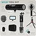 Movo iVlog-Interview iPhone Vlogging Kit, All-In-One Solution with DoubleMic, LED Light, Tabletop Tripod, and Phone Mount for Professional-Quality Content