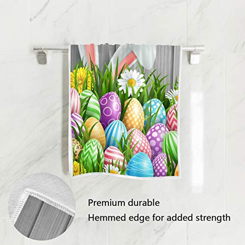 Senya Easter Towels, Easter Bunny Ears Flowers Wood Highly Absorbent Hand Towels For Bathroom #TOP1
