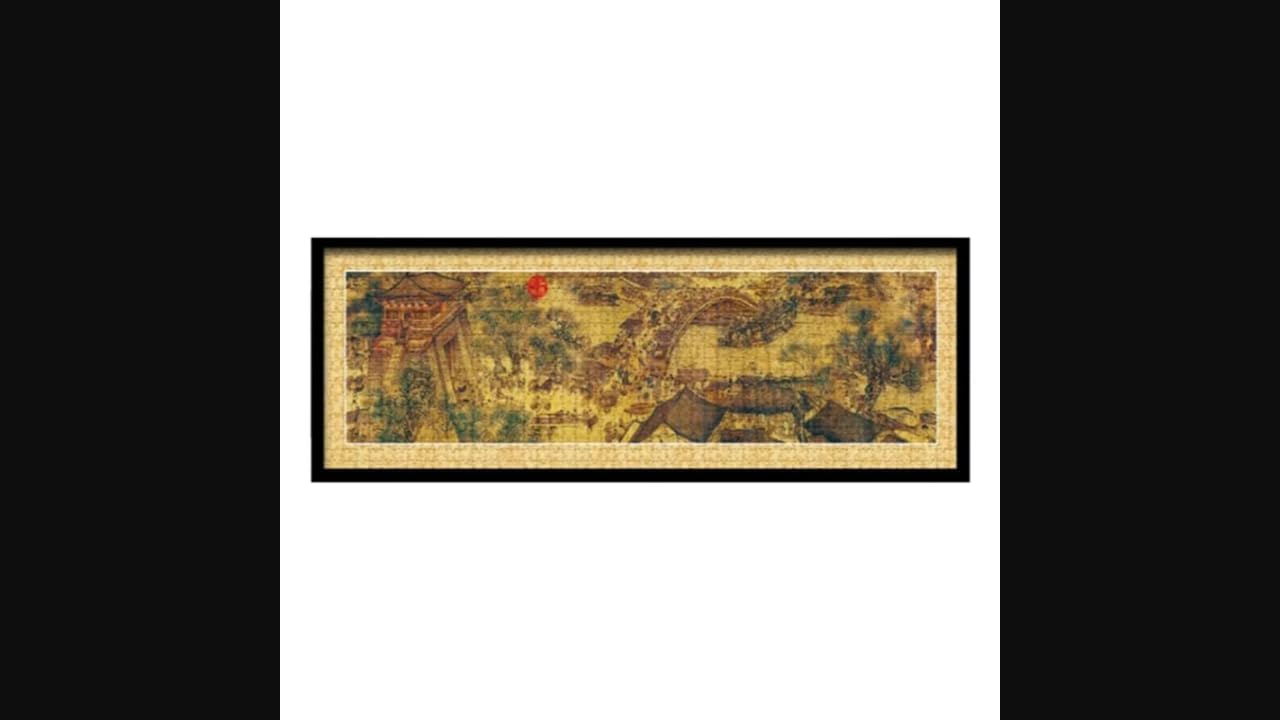 JAZZY PEARLS® Brainteaser Frame, 98x34 in, Sturdy Wood & Aluminum, Picture brainteaser Display, wall Mount Black 90 * 30cm