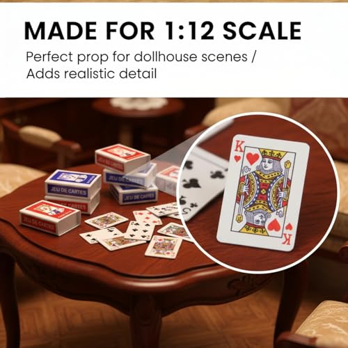 10 Barajas Mini de Poker para Muñecas y Juegos miniatura 3