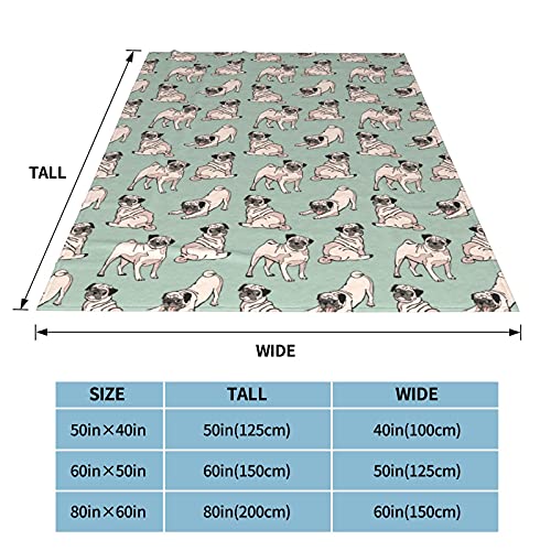 Wodealmug Women's Dog Pug Throw Blankets Plush Blanket Soft Worm Sherpa Fleece Blanket Adults For Kid Crib Couch Chair Living Room Travel(50"X60",Dog Pug) #TOP4