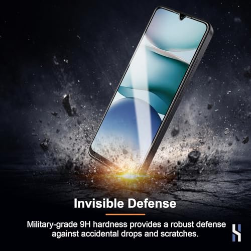 Image of Tempered Glass for Redmi A5 | A4 | Redmi 14C | Poco C75 (6.88 Inch) Military Grade 9H Screen Guard, Anti-Scratch, Shatterproof, Edge-to-Edge Full Coverage - Black Border