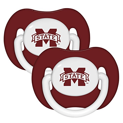 Baby Fanatic NCAA Legacy Infant Pacifiers, Mississippi State Bulldogs Alternate, 2 Pack (Model: MSU112)