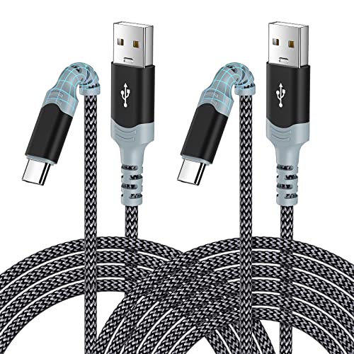 2 Pack Cable USB C Carga Rapida 2M/3M, 20V/3A Nylon Cable Cargador Movil, USB Tipo C Cable para Samsung Galaxy S22/S21/S20/S10/S9/S8, Note 8/9/10, Xiaomi Mi 12/11/10/9/8, Huawei P40/P30/P20(Negro) Cover