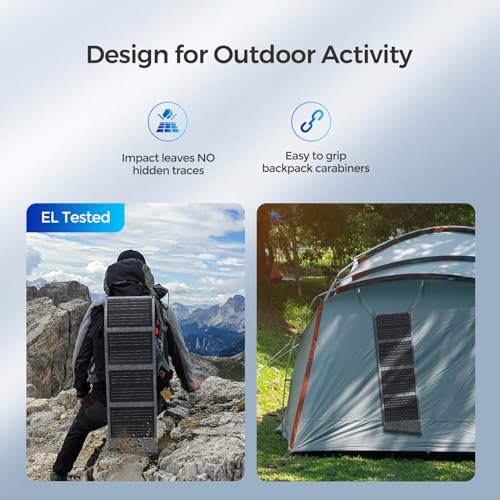 Renogy 30W Portable Solar Charger with 2 USB Ports, Foldable Sunpower Solar Panel for Camping, Hiking, and Outdoor Activities, IP65 Waterproof, Compatible with Cell Phone, iPhone, iPad, Samsung Galaxy - Thumbnail 2