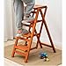 Attic Stairs Stool Wooden Folding Ladder Chair Thickened Stair Chair Portable Light Garden Tool Ladder Stable Maximum Load 337bl(White,2 Step)