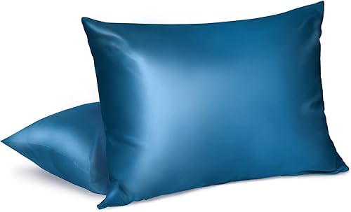 Fittia Paquete de 2 fundas de almohada de satén, fundas de almohada de satén de seda tamaño Queen para cabello y piel, fundas de almohada de satén