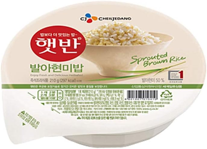 Korean Cooked Sprouted Brown Rice, Gluten-Free, Microwaveable (Pack of 6)