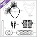 PAXCOO 80s Accessories for Women, 80s Jewelry Outfit Costume Accessories for Women with Headband Earrings Fishnet Gloves Necklace, Standard, Black