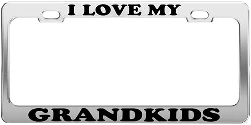 Marco de matrícula con texto en inglés "I Love My Grandkids Family Lover", accesorios para automóvil