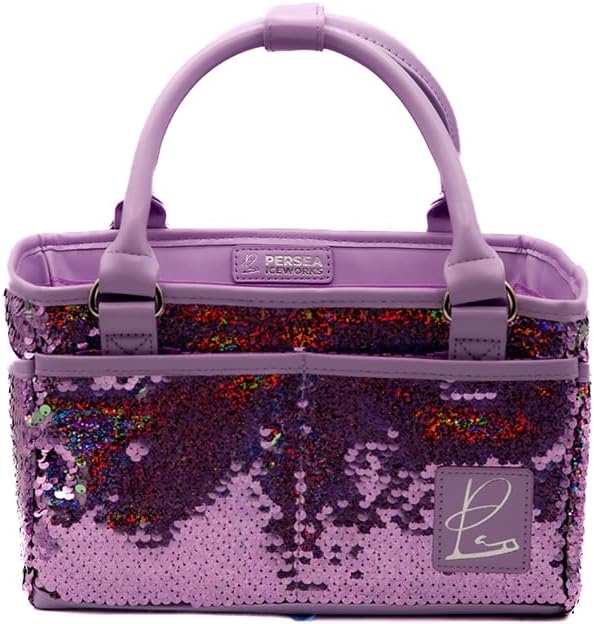 SPARKLE Rink Tote – Reversible Flip Sequin Figure Skating Bag – Structured Organizer Fits Tissue Box & Water
