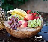 Garden Age Supply Hand Sculpted Natural Reclaimed Teak Wood Bowl Planter (Small)