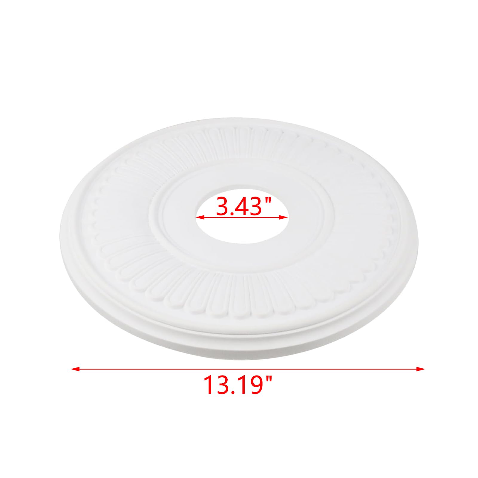 MY MIRONEY White PU Ceiling Medallion, 13 1/5" OD x 3 3/7" ID — Amazon image 2