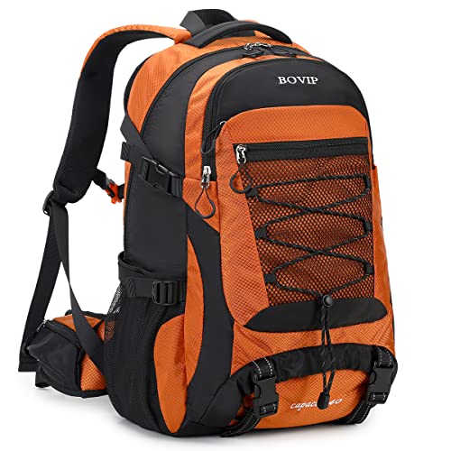 Bovip 40L Hiking Backpack Waterproof Lightweight Daypack Travel Sports Camping Backpack For Men Women Orange #TOP2