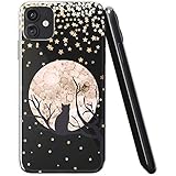 Vonna Phone Case Replacement for iPhone 14 13 Pro Max 12 Mini 5G 11 Xs Xr 8 X 7 Plus 6s 5s SE Girls Cat Kawaii Cover Kitten Teen Silicone Soft Black Animal Moon Smooth Print Design Cute Kids a024