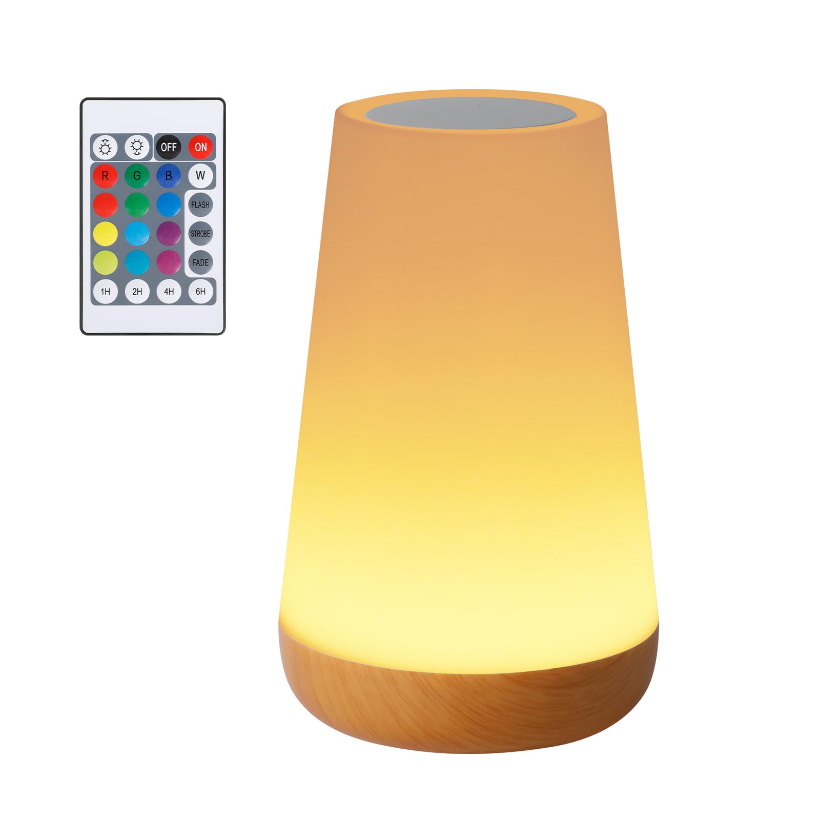 Romon Children's Night Light, Bedside Table Lamp Touch Dimmable Lamp for Bedroom with 3 Modes 13 Colors Adjustable, Rechargeable Touch Wall Table Lamp, Gift for Kids/Adult