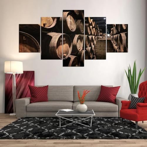 Impression sur toile décoration murale barils de whisky grand tableau premium avec châssis